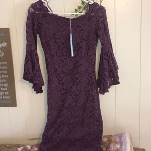 She + Sky purple lace dress